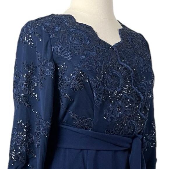Alex Evenings New Cocktail Dress Sequin V-neck 3/4 Sleeves Women’s Plus Size 14W - Picture 10 of 16